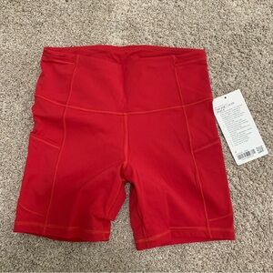 NWT Lululemon Fast and Free Short 6" *Non-Reflective Dark Red